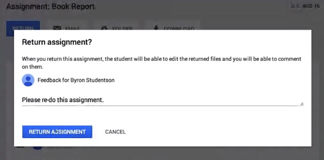 Google Classroom teacher comments