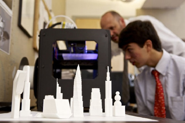 Students at the private school in New Jersey used 3D printers to create multidimensional architectural renderings.