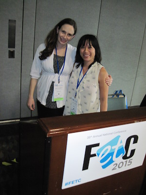 Leah Plunkett, (l) and Paulina Haduong, fellows at the Berkman Center for Internet & Society spoke about privacy for students Thursday at the FETC 2015 conference Thursday in Orlando.