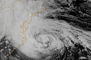 NASA image of Hurricane Sandy from Earth Observatory