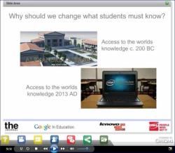 Webinar screen shot. "Why should we change what students must know?"
