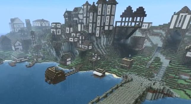A sample human-created Minecraft settlement
