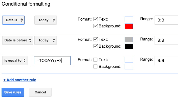 Extending Conditional Formatting In Google Sheets Using Dynamic Date Calls The Journal