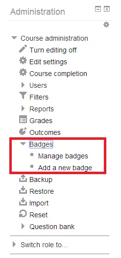 Badges in Moodle