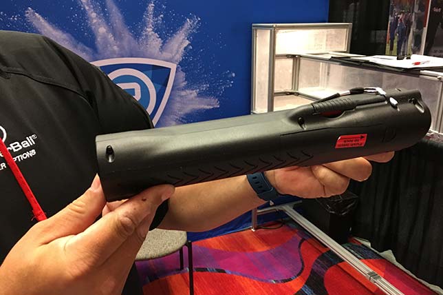 The PepperBall launcher is intended to be a non-lethal weapon to help teachers buy enough time to get their students to safety.