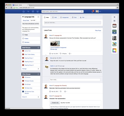 Edmodo's interface has been redesigned to improve accessibility and usability.