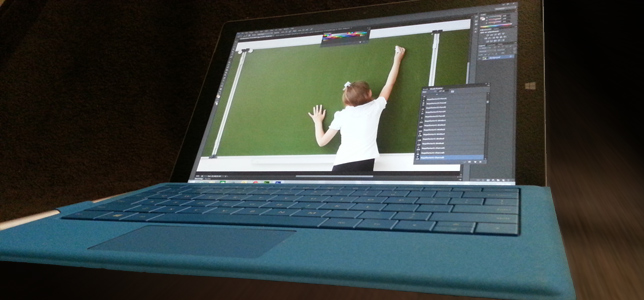 Microsoft Surface Pro 3 running Photoshop CS6