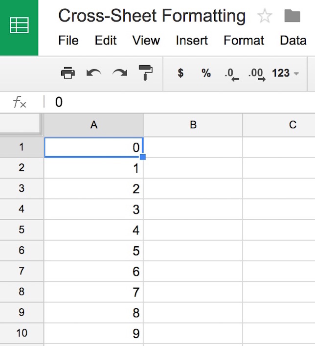 illustration of custom formula-based condtional formatting in Google Apps Google Sheets