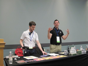 Brad Waid, (right) and Drew Minock, co-founders of Two Guys and Some iPads presented Thursday at FETC 2015, delivering a talk titled Bring a New Dimenson to Learning with Augmented Reality.