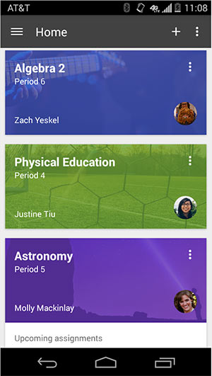 Google Classroom app update