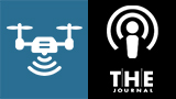 drone icon, podcast icon, THE Journal logo