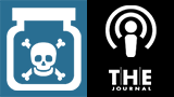 icons representing podcast and a bottle of poison
