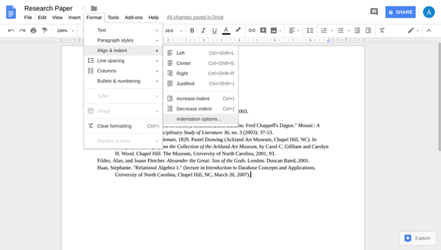 new indentation options in Google Docs