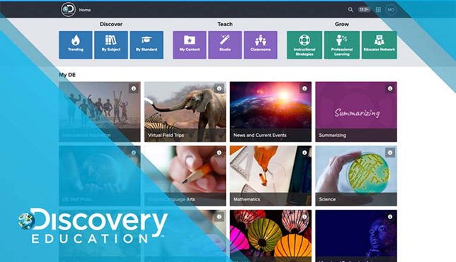 Discovery Education learning platform dashboard