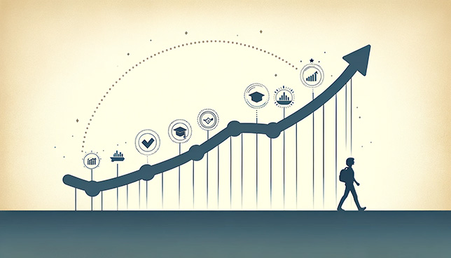 illustration of a graph representing student growth over time