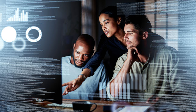 team analyzing IT logs