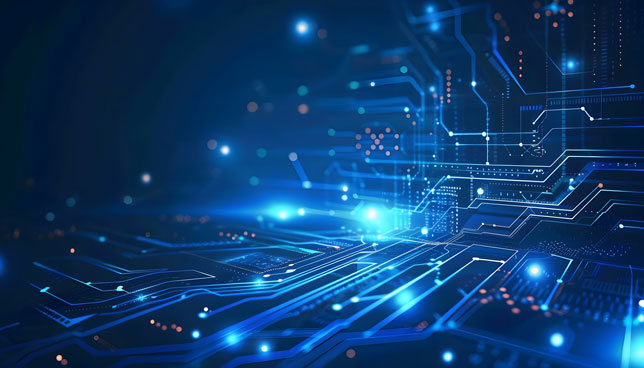 abstract glowing circuit patterns