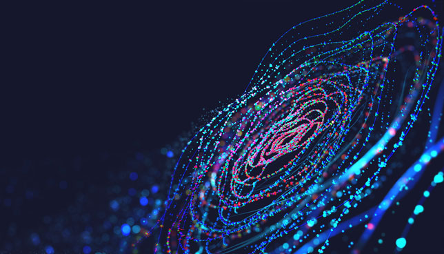 abstract spiral of multi colored lights