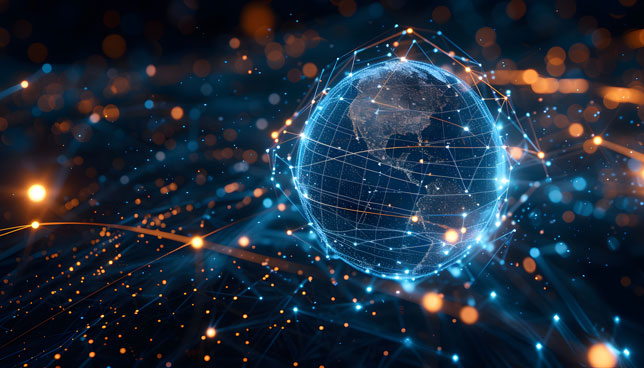 globe surrounded by network connections
