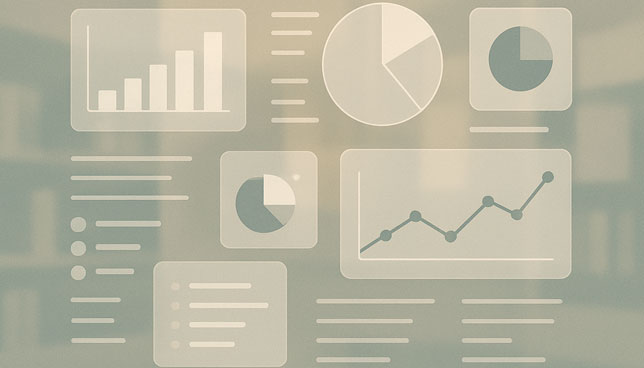 charts and graphs over a softly blurred academic-style background
