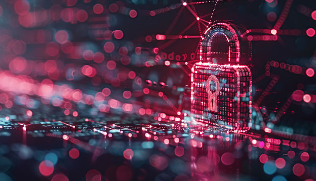 digital lock on a virtual background