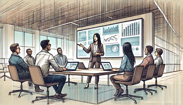 female technology director leading a meeting