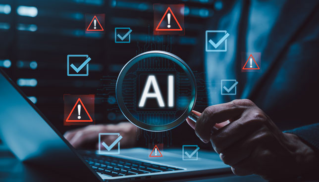 AI chip under magnifying glass