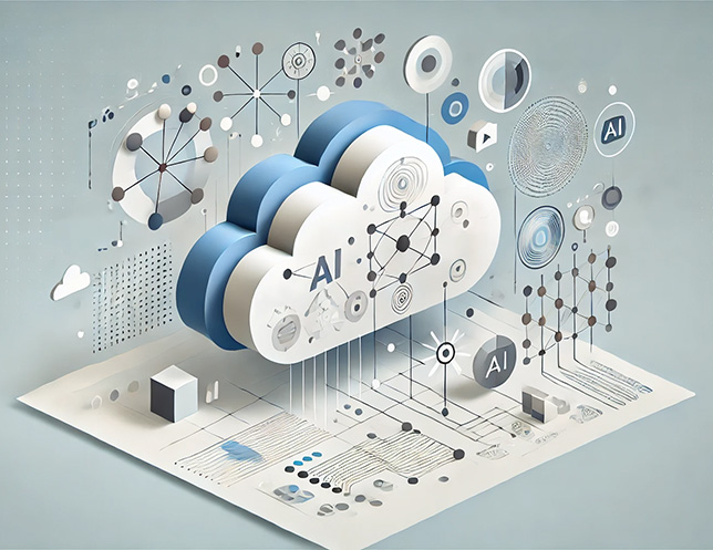 abstract, minimalist illustration of cloud AI tools