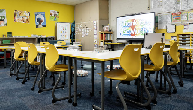 classroom with movable furniture