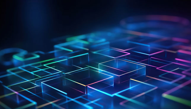 abstract glowing cube outlines