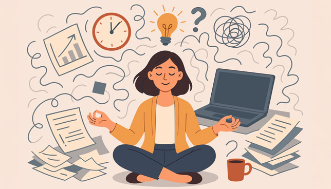 girl practicing mindfulness amid school chaos