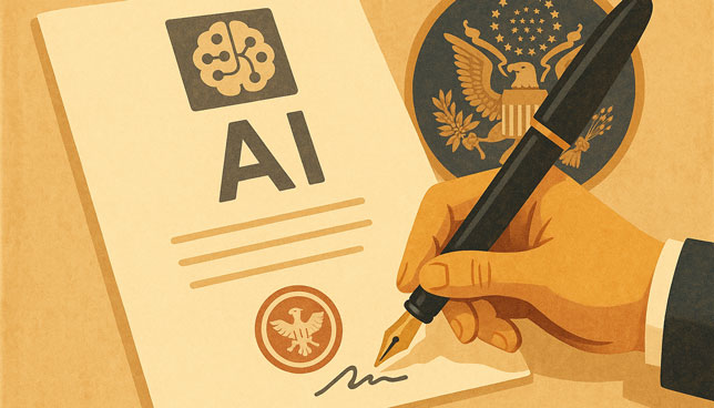 hand signing an AI document