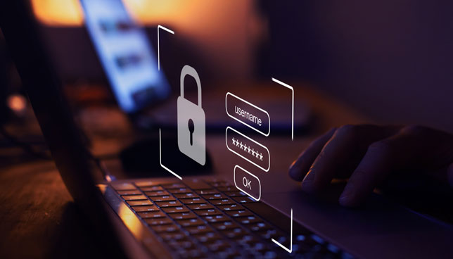 user typing login and password