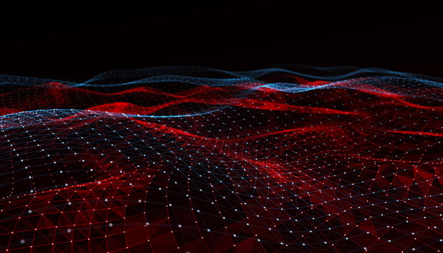 Abstract digital background with cybernetic particles