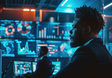 Cybersecurity team monitoring network