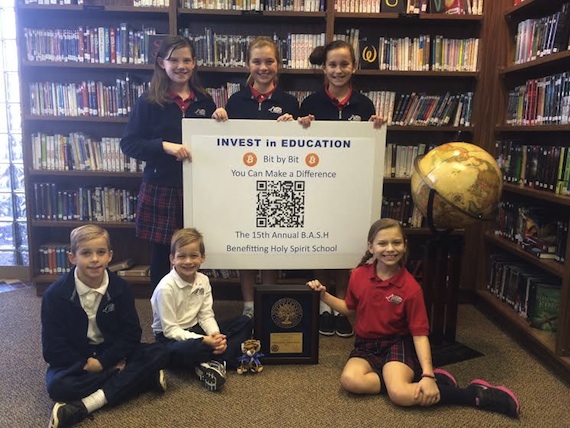 school fundraiser uses bitcoins