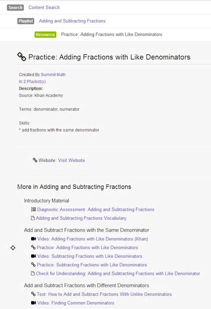 Activate Instruction allows users to create and share educational playlists.