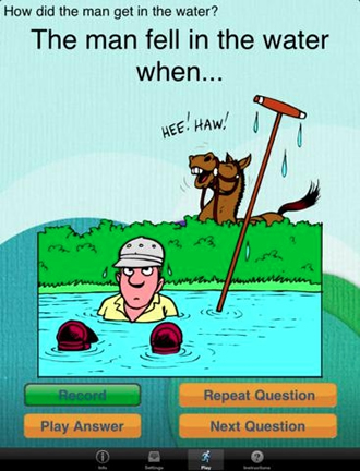 StoryBuilder is intended to help learners improve paragraph formation and integration of ideas by showing pictures and asking questions to get responses from students.
